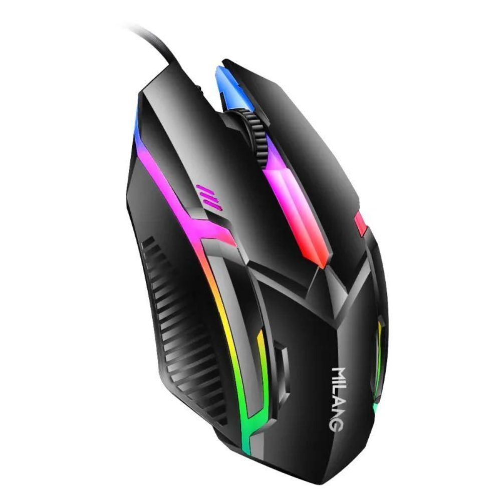 Wired USB gaming mouse with 7-color LED backlight