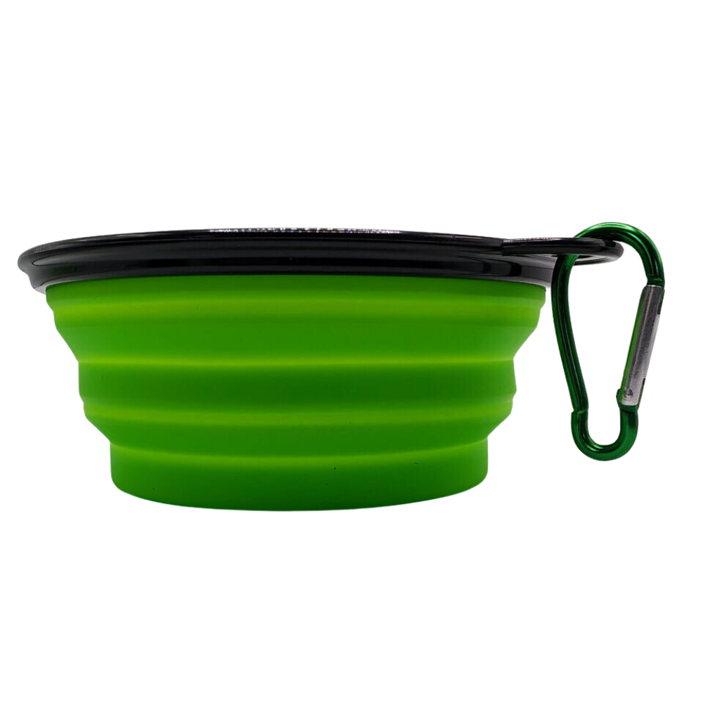 Collapsible silicone travel pet bowls 2-pack